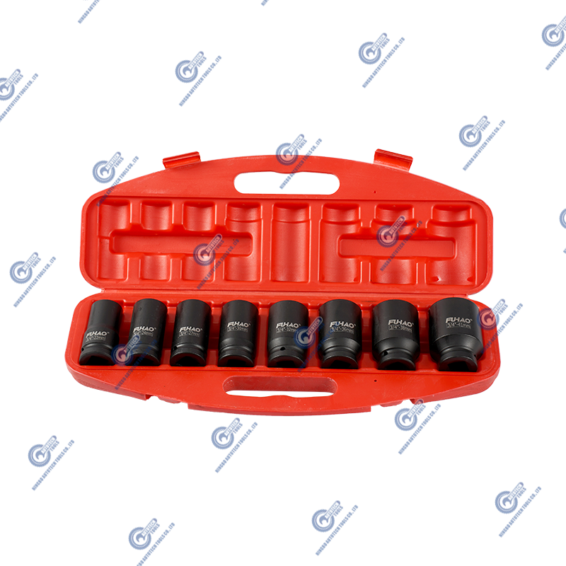 8 stykker 3/4 tommer drev Deep Impact Socket Set